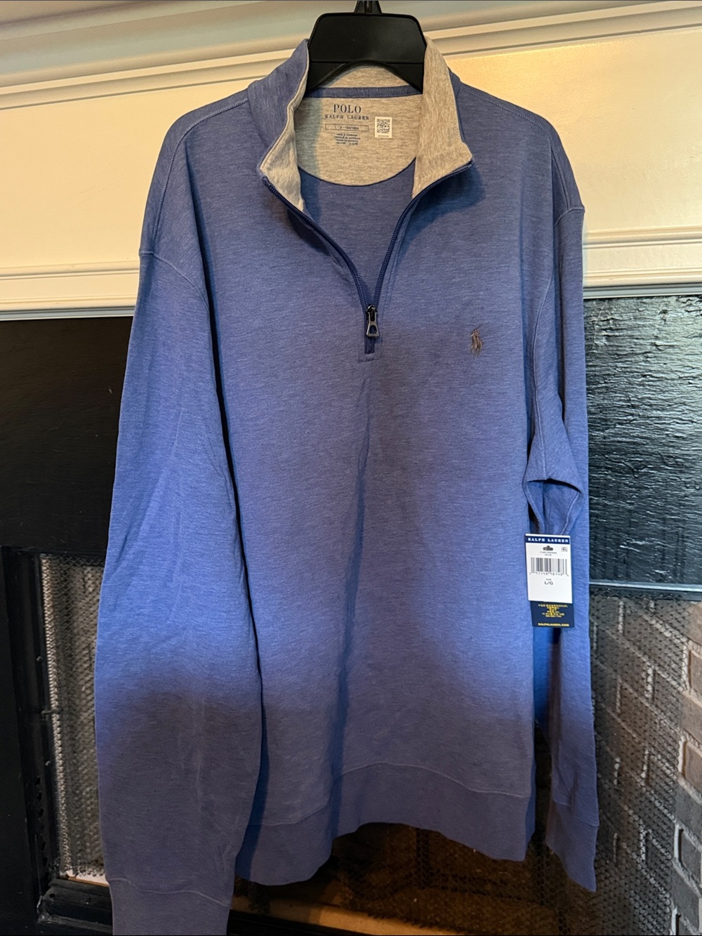 Polo Ralph Lauren Quarter-Zip Pullover in Blue Size L